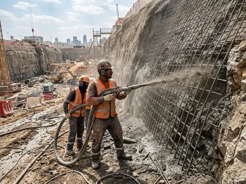 Shotcrete & Sprayed Concrete for Slope & Excavation Shoring